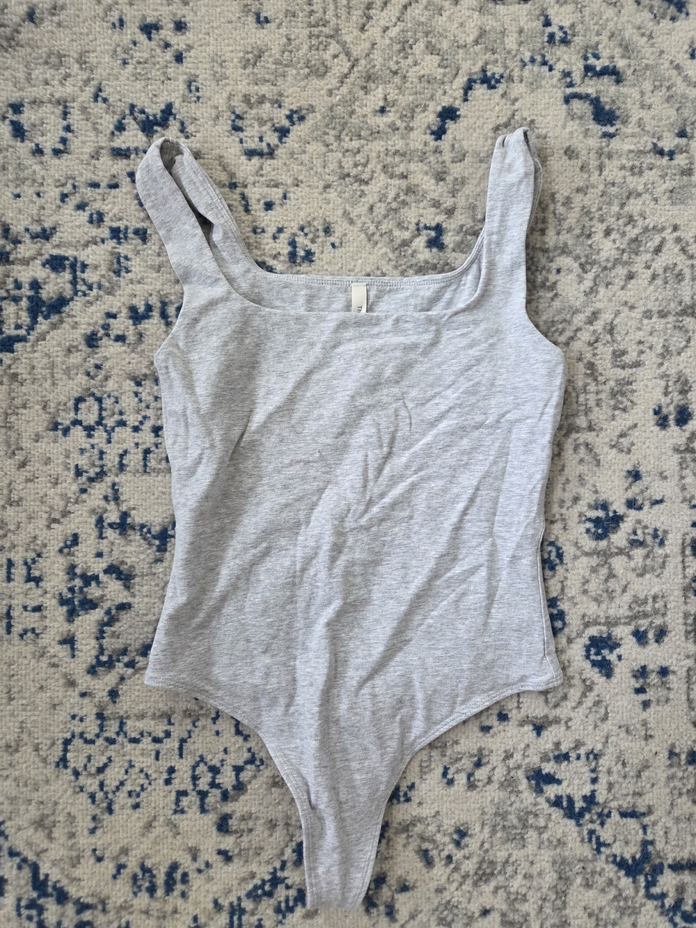 Babaton Light Gray Scoop Neck Tank Bodysuit